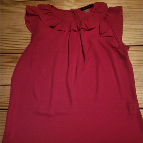 Tommy Hilfiger Pink Sleeveless Blouse Womens Size Small Ruffle Spring Summer - Picture 1 of 11